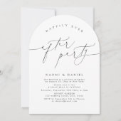 Minimalist Modern Script Happily Ever After Party  Einladung (Vorderseite)