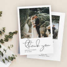 Minimalist Modern Script Photo Simple Wedding 