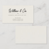 Minimalist Modern Script Small Business Card Visitenkarte (Vorne/Hinten)