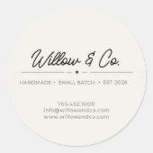 Minimalist Modern Script Small Business Sticker (Vorderseite)