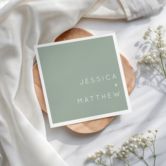 Minimalist Modern Simple Wedding Party Napkins Serviette