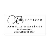 Minimalist Modern Spanish Feliz Navidad Address Gummistempel (Prägung)