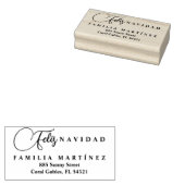 Minimalist Modern Spanish Feliz Navidad Address Gummistempel (Stempel)