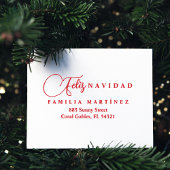 Minimalist Modern Spanish Feliz Navidad Address Permastempel