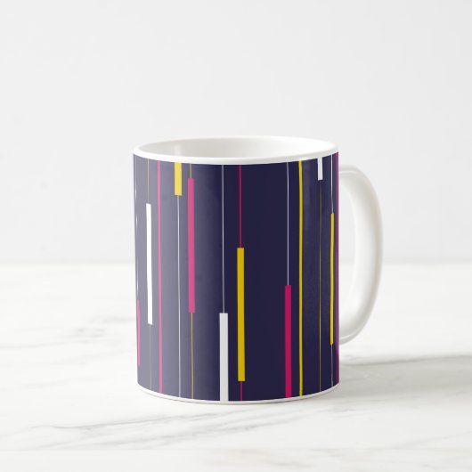 Minimalist Modern Stripes Kaffeetasse (VorderseiteRechts)