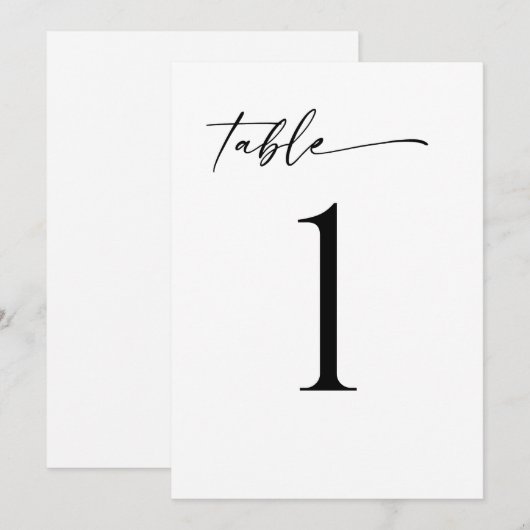 Minimalist Modern Table Number (Vorne/Hinten)