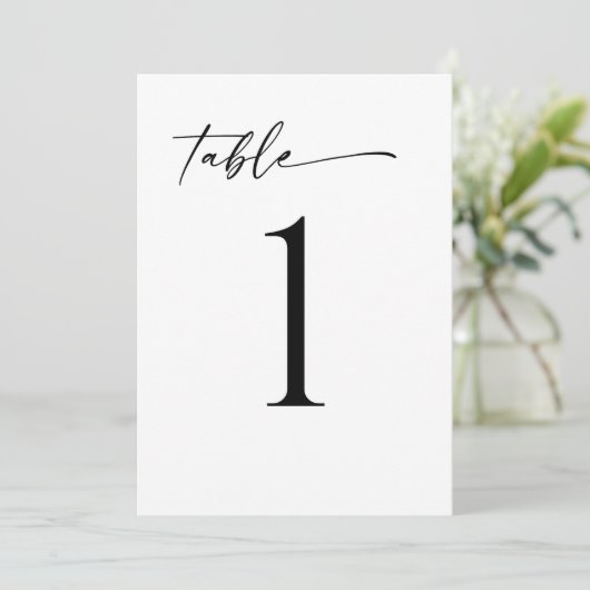 Minimalist Modern Table Number (Stehend Vorderseite)