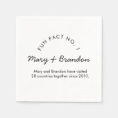 Minimalist Modern Typography Fun Fact Wedding Serviette (Vorderseite)