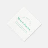 Minimalist Modern Typography Fun Fact Wedding Serviette (Ecke)