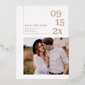 Minimalist Modern Typography Photo Save The Date Folieneinladung (Vorderseite)