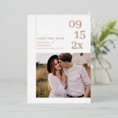 Minimalist Modern Typography Photo Save The Date Folieneinladung (Stehend vorne)