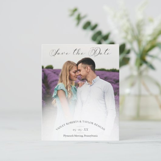 Minimalist Modern Typography Script Wedding Photo (Stehend Vorderseite)