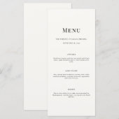 Minimalist Modern Typography Wedding Menu Card Menükarte (Vorne/Hinten)
