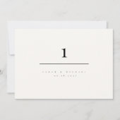 Minimalist Modern Typography Wedding Table Number Einladung (Vorderseite)