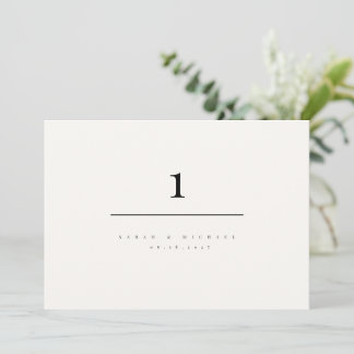 Minimalist Modern Typography Wedding Table Number Einladung