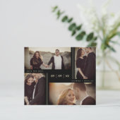 Minimalist Modern Wedding Collage Four Photos (Stehend Vorderseite)