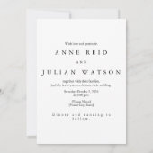 Minimalist Modern Wedding Invitation with a photo Einladung (Rückseite)