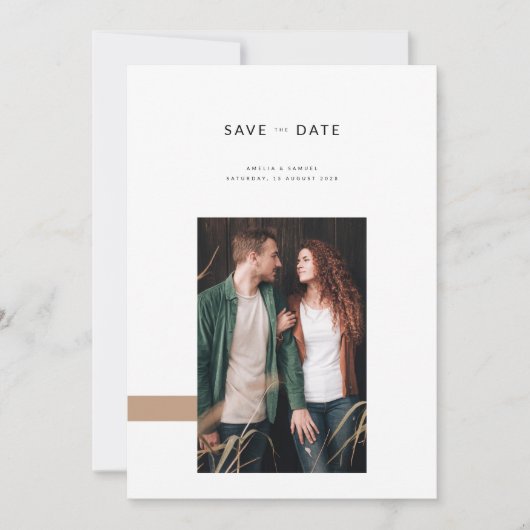 Minimalist Modern Wedding Photo Save The Date (Vorderseite)