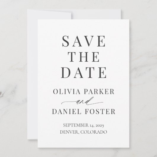 Minimalist Modern Wedding Save the Date (Vorderseite)