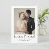 Minimalist Modern Weddings Heart Love & Thanks Dankeskarte (Stehend Vorderseite)