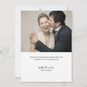 Minimalist Modern Weddings Heart Love & Thanks Dankeskarte (Rückseite)