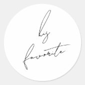 Minimalist Modern & Whimsical His Favorite Runder Aufkleber (Vorderseite)