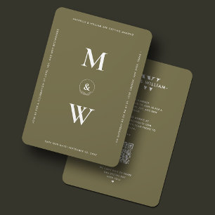 Minimalist modernes Budget-Hochzeitsmonogramm Taup Save The Date