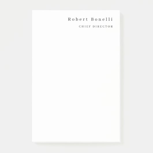 Minimalist Modernes Weiß  Post-it Klebezettel (Vorderseite)