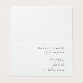 Minimalist Modernes Weiß Visitenkarten (Außenseite Aufgefaltet)