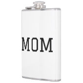 Minimalist "MOM" Black Typography Plain White Flachmann (Links)