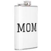Minimalist "MOM" Black Typography Plain White Flachmann (Rechts)