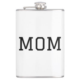 Minimalist "MOM" Black Typography Plain White Flachmann