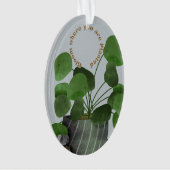 Minimalist Money Plant - Acrylic Oval Ornament (Vorderseite)