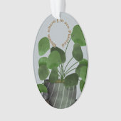 Minimalist Money Plant - Acrylic Oval Ornament (Vorderseite)