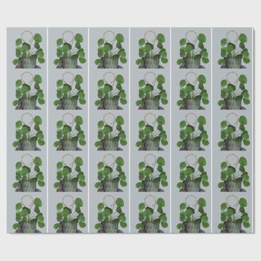 Minimalist Money Plant -Matte Wrapping Paper Geschenkpapier (Flach)