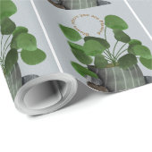 Minimalist Money Plant -Matte Wrapping Paper Geschenkpapier (Rolleneckpunkt)