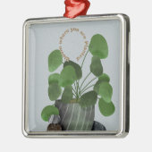 Minimalist Money Plant - Premium Square Ornament Aus Metall (Links)