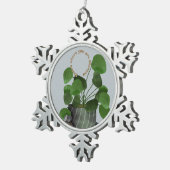 Minimalist Money Plant - Schneeflocken Zinn-Ornament (Rechts)