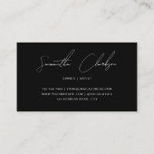 Minimalist Monochrome Black Handwritten Script Visitenkarte (Rückseite)