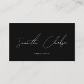Minimalist Monochrome Black Handwritten Script Visitenkarte (Vorderseite)