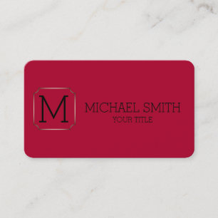 Minimalist Monogram Alabama Crimson Background Visitenkarte