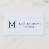 Minimalist Monogram Alice Blue Background Visitenkarte (Vorderseite)