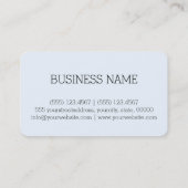 Minimalist Monogram Alice Blue Background Visitenkarte (Rückseite)