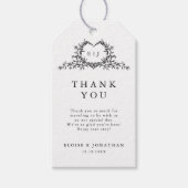 Minimalist Monogram Calligraphy Crest Wedding Geschenkanhänger (Vorderseite)