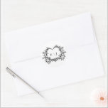 Minimalist Monogram Calligraphy Crest Wedding Runder Aufkleber<br><div class="desc">This elegant envelope seal sticker features refined calligraphy and classic typography with a delicate botanical crest monogram. Designed in a clean, minimalist style, it adds a timeless and sophisticated finishing touch to your mailing suite. Perfect for sealing envelopes, invitation sets, or favor packaging, this chic black and white sticker creates...</div>