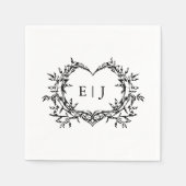 Minimalist Monogram Calligraphy Crest Wedding Serviette (Vorderseite)