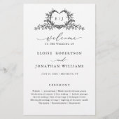 Minimalist Monogram Calligraphy Wedding Program (Vorderseite)