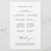 Minimalist Monogram Calligraphy Wedding Program (Rückseite)