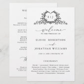 Minimalist Monogram Calligraphy Wedding Program (Vorne/Hinten)