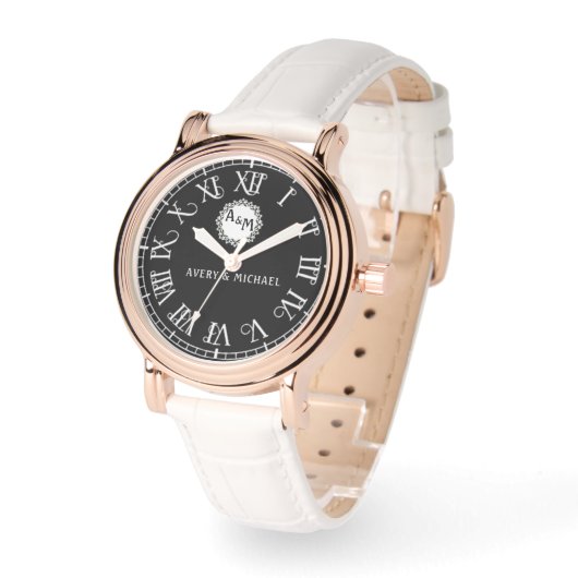 Minimalist Monogram Couple’s Wristwatch – Elegant  Armbanduhr (Winkel)